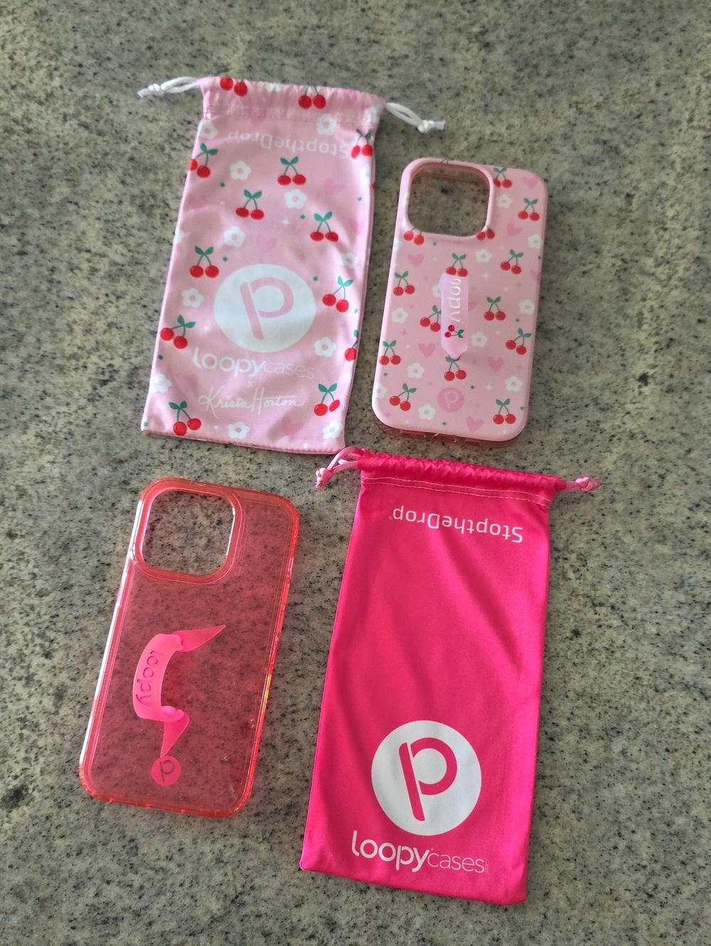 Bundle Of 2 Loopy Cases For iPhone 14 Pro Phone with Loop Grip
